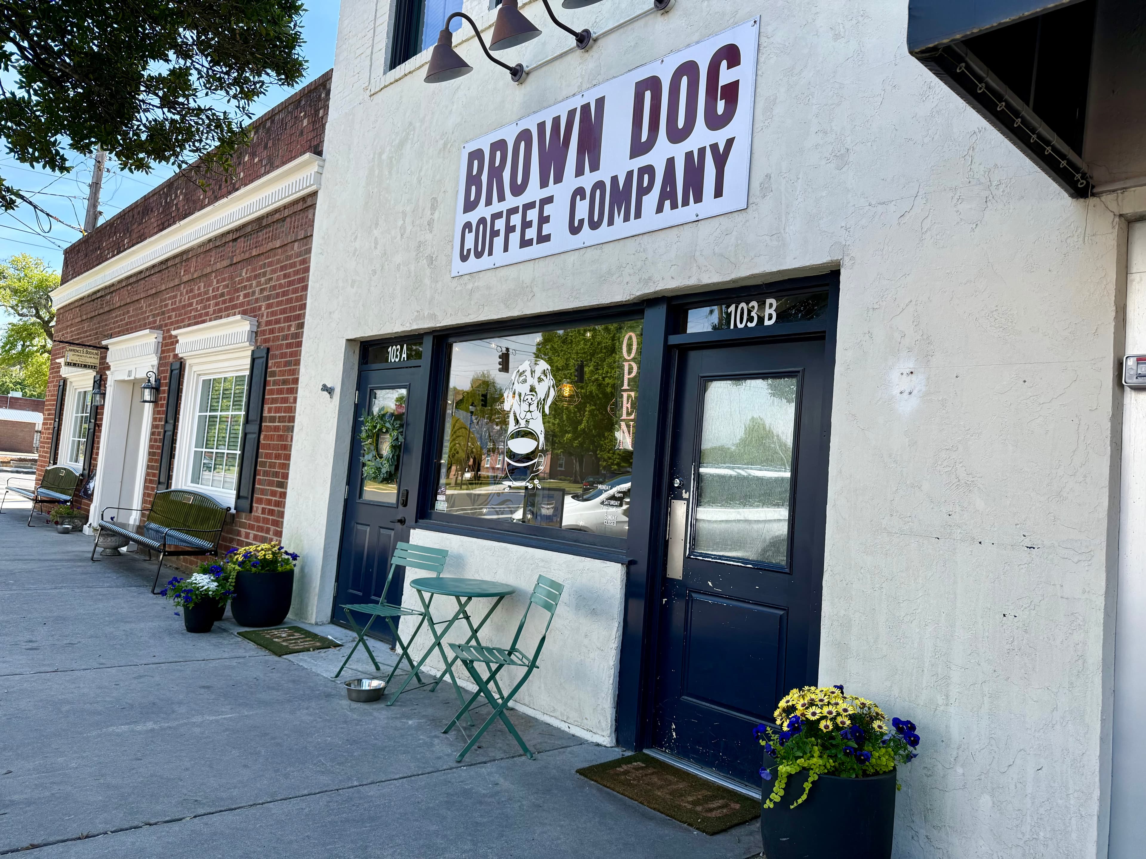 Coffee drinks inside Brown Dog Coffee Co. in downtown Burgaw